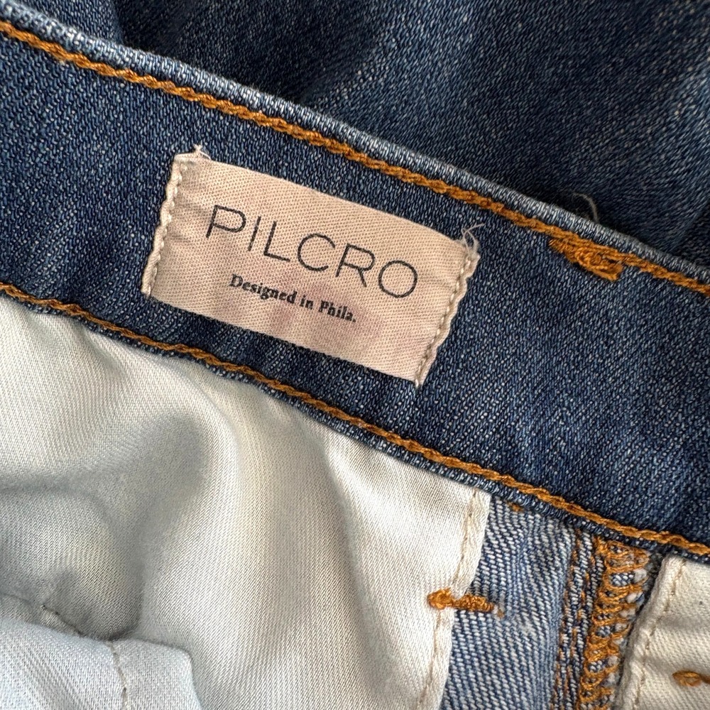 Anthropologie Pilcro Bell Bottom Wide Leg Jeans Women Size 25 Blue High Rise - Picture 11 of 13